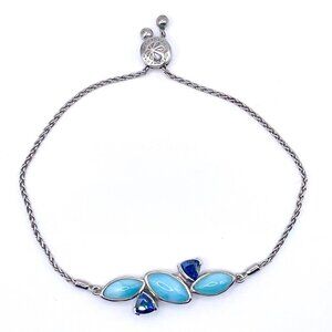 MARAHLAGO LARIMAR AND BLUE IONITE BOLO BRACELET